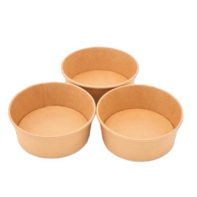 China 500/750/1000/1090/1200/1300ml Disposable PP Coating PP Lid/PET Lid/Paper Lid Kraft Paper Bowl for sale