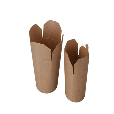 China Disposable Box Quality Paper Containers Excellent For Lunch Box Kraft Paper Soup Round Supply Takeout Bucket for sale