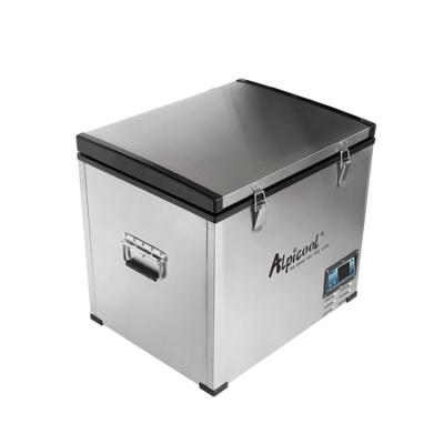 China Alpicool BD75 Stainless Steel Enclosing Car Fridge Freezer with DC 12V Compressor for Camping for sale