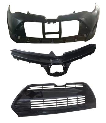 China Factory-direct Aftermarket Body Kit Front Bumper Upper Grille Low Grille 3pcs For Toyota Corolla 2017 USA Version for sale