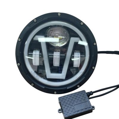 China 7 Inch App Control Music Control Aluminum Angel Eye LED Smart Headlights For Jeep Wrangler for sale