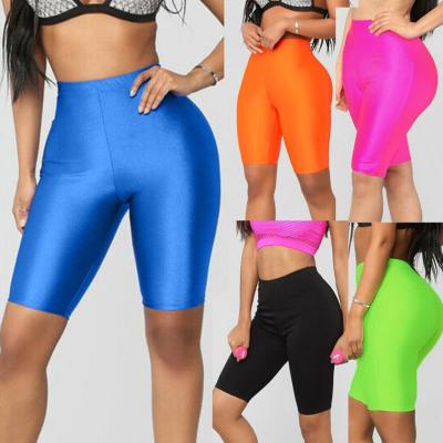 China Hot Selling QUICK DRY Biker Shorts Women Clothing Summer Candy Color Skinny Beach Yoga Half Length Shorts Pants for sale