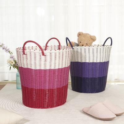 China Newest Design Sustainable Price PE Plastic Pipe Laundry Basket With Two Handles for sale