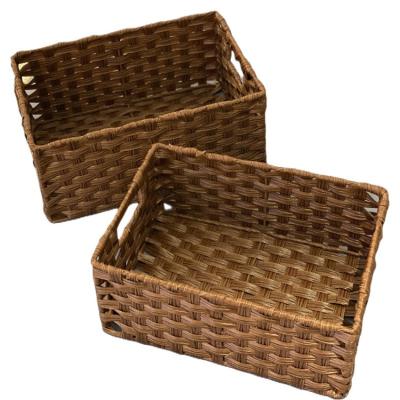 China Viable High Quality Finest Price Reusable Handmade Storage Box Bin Tissue Wicker Large Capacity Storage Basket for sale