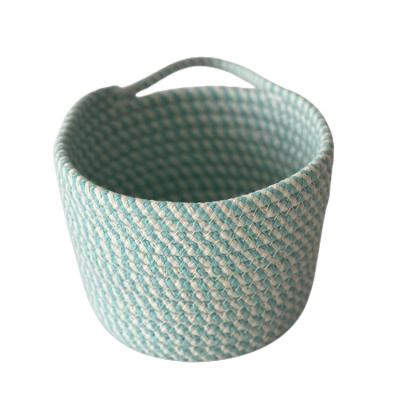 China China Manufacture Sustainable Handmade Large Capacity Cotton Home Decor Basket Rope Woven Reusable Portable Bucket for sale