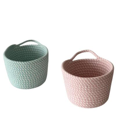 China Good Quality Viable Direct Wholesale Cute Cotton Woven Rope Home Decor Basket for sale