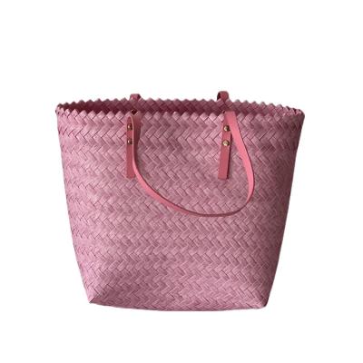 China Hot Sale Fashion Basket Bag High Quality Shipping Lady With Leather Handle Large Capacity Portable Reusable Bags For Women for sale