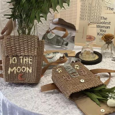 China Fashion Manufacturers Direct Selling Paper Yarn Women Backpack Summer Beach Bag Outdoor Casual Portable Bags for sale