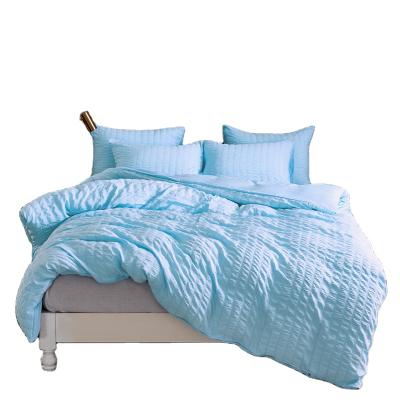 China Blue 100% Polyester Antistatic Microfiber Sets, Bedspread, Bedsheet Textile for sale