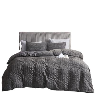 China 100% Polyester Anti-Static Microfiber Sets, Bedspread, Dark Gray Home Sheet Textile for sale