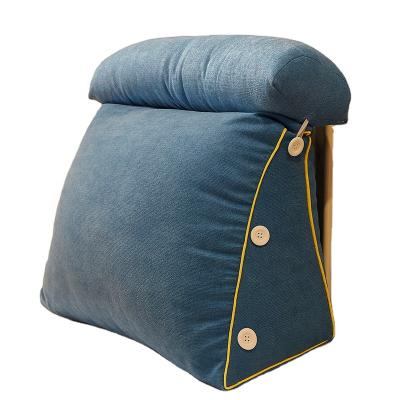 China 100% Korean Anti-static Blue Rope Style Hemp Sapphire Velvet Polyester Fiber Triangle Headrest Backrest for sale