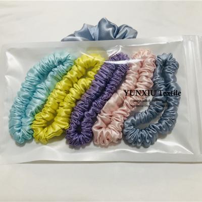 China Pure Silk Scrunchies Small Mini Style 100 Common Colors Multi No MOQ YXSC Silk Scrunchies for sale