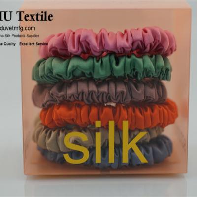 China Wholesale Silk Scrunchies Shapes Fabric Silk Hair Scrunchie Bandage Accessories Solid Color YXSC for sale