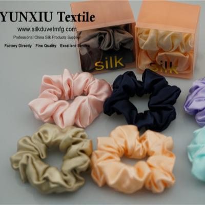 China Wholesale INS Big Size Satin Hair Scrunchies Bulk Hot Sale French Silk Pink Women Satin Hair Scrunchies YXSC for sale