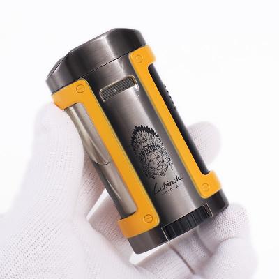 China Custom Pocket Torch Eco-Friendly Butane 4 Lighter Torch Jet Flame Lighter for sale