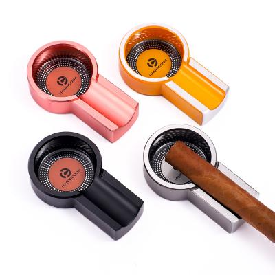 China Durable wholesales stocked colorful metal pocket/car cigar cohiba zinc alloy ashtray for sale