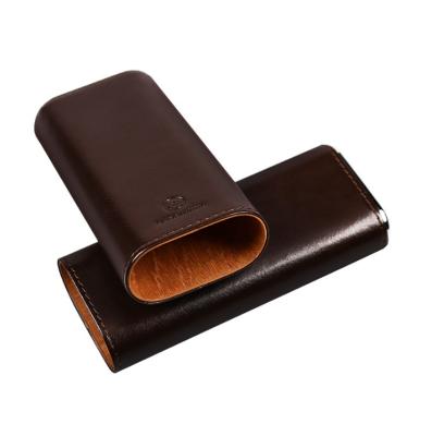 China Eco-Friendly Cedar Wood Lining Travel Cigars Premium Humidors Leather Cigar Case Holder for sale