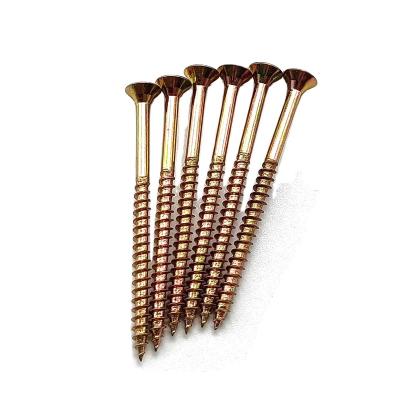 China Mr. Marbo High Quality Main Low Price Double Countersunk Zinc Wood Screw China Wood Screw Yellow Chipboard Screw for sale