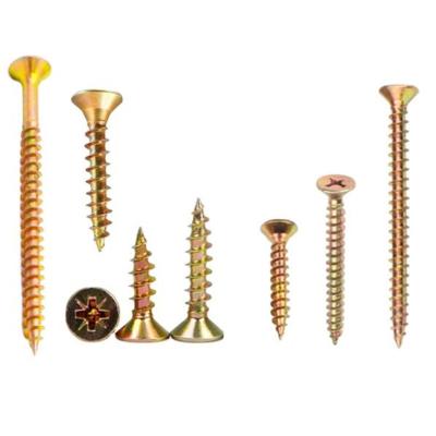 China Double Countersunk Head Factory Directly Supply Chipboard Screws Sizes Yellow Chipboard Screw for sale