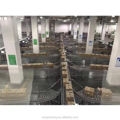 China Heat Resistant Industrial Freestanding Straight Pattern Roller Conveyor For Cardboard Box Warehouse Logistics for sale