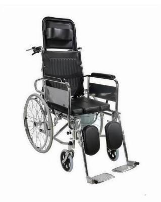 China Rehabilitation Center Basic Manual Steel Wheelchair for Patient Home Care All Terrain for sale