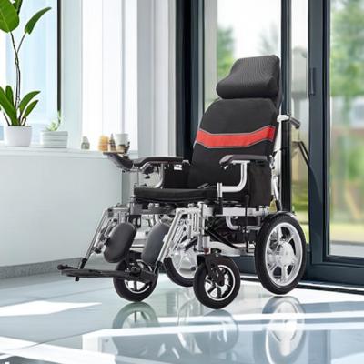 China High Backrest 12A Lead-Acid Battery Powered Wheelchair for Full Recline Medical Needs for sale