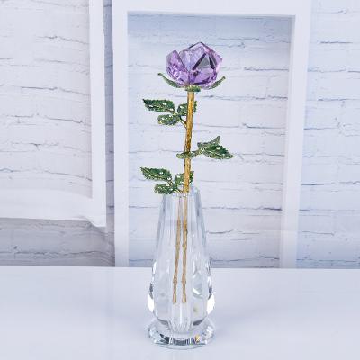 China Europe Wedding Anniversary Gift Jewelry Desktop Decoration K9 Crystal Roses Counter for sale