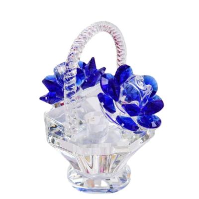 China New Europe Wine Cabinet Wedding Gift Mother's Day Gift Crystal Flower Basket for sale