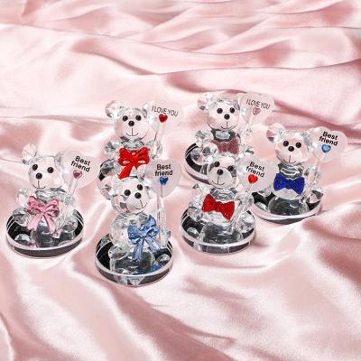 China Home Decoration Crystal Bear Decoration of Europe Creative New Products for Valentine's Day Gift for sale