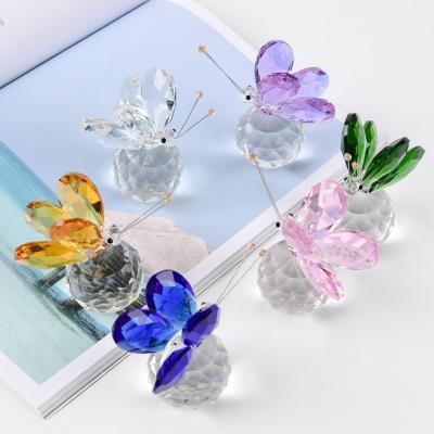 China Europe birthday gift creative photo props home decoration small crystal butterfly animal ornaments for sale