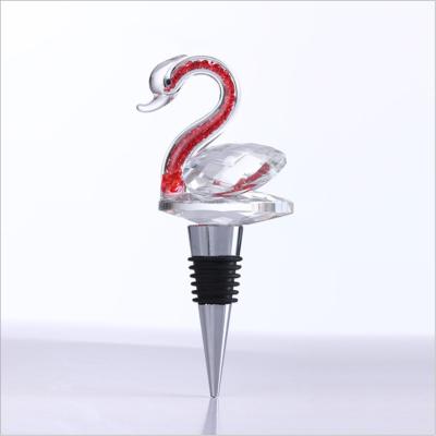 China Europe Wedding Souvenir Food Grade Swan Crystal Whiskey Bottle Stopper for sale