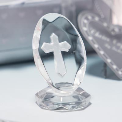 China Europe Christian Wedding Small Gifts In Exchange For Baby's First Month Gift Crystal Cross Ornaments for sale