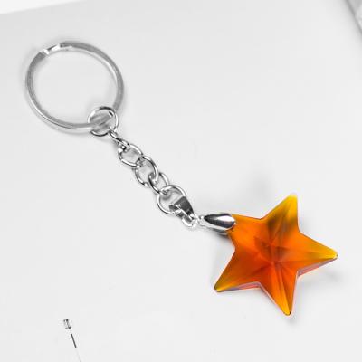 China Durable Wedding Crystal Pentagon Pendant Key Chain Promotional Gift Return Pendant for sale