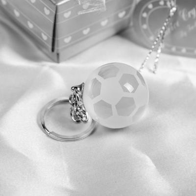 China Glass Crystal Football Keychain Pendant Souvenir Gifts Promotion Business Souvenir Gift for sale