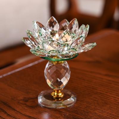 China Modern Hot Sale Handwork Family Party Clear Butter Glass Lamp Crystal Lotus for sale