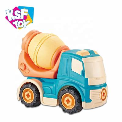 China ABS pp picosecond kids beach toys exercise hands on capacity engineering mixer truck set car diy toys with tool kit for sale