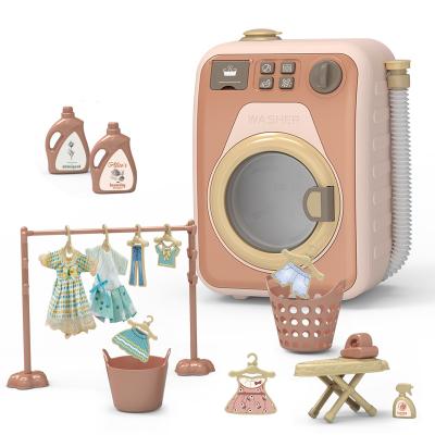 China ABS PP PS Children Play House Simulation Electric Roller Washing Machine Laundry Set Home Appliance Toys for sale