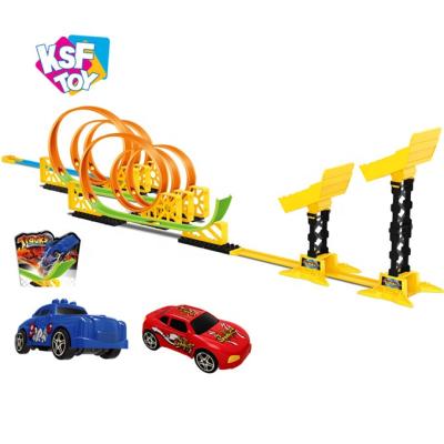 China Slotting Toy Kid Boy Children Gift Slot Game Toy Car Track Set With Pull Back Cars for sale