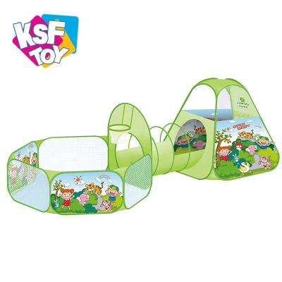 China 2 in 1 Summer Outdoor Sport Playing 2 in 1 Jump Up Foldable Baby House Kids Play Tent Toy with Tunnel for sale