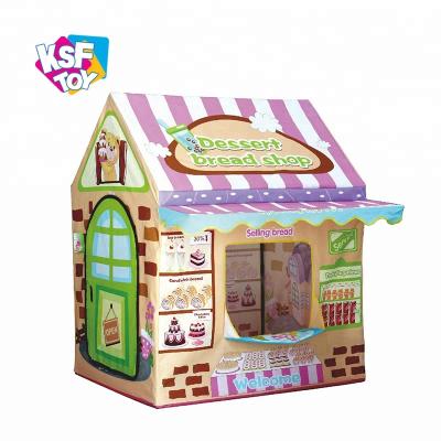 China Indoor Outdoor Soft Toy Game Dessert Bread Shop Design Girls Tent House Kids With Doorbell for sale