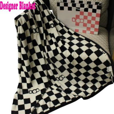 China Brand Anti-Static With Box Other Custom Designer Logo Fleece Throw Designer Blanket For Winter for sale