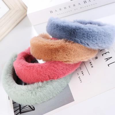 China Wide Hair Accessories Women Hair Accessories Women Headband Winter Plush Headband Winter Plush Hairpin Candy Color Hair Accessories for sale