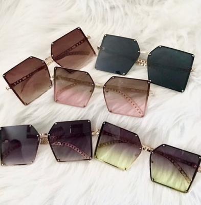 China Fashion Sunglasses 2021 Designer Custom Oversized Women Luxury Sun Glass Rimless Sunglasses for sale