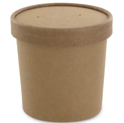 China FREE SAMPLE Eco Friendly Disposable Paper Cup Kraft Soup Rolls Disposable Food Cups Great for Restaurants Outlets or Togo Lunch Bowls for sale