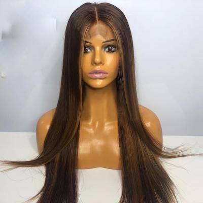 China PrePlucked Full Lace 4X4 Hair Wig Custom Silky Straight Low Highlight Color Silky Straight Wig Silky Straight Top Shipping for sale