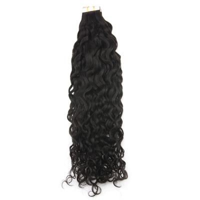 China Curly Curly Tape In Raw Unprocessed Virgin Brazilian Human Hair Extensions 100% For Women Double Sewed for sale