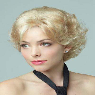 China Wholesale Short Curly Synthetic Wigs Blonde Color Women High Quality Heat Resistant Synthetic Wig for sale