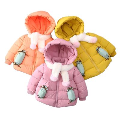 China Sunny Baby Girls Cute Casual Kids Cotton Coat 0-3 Years Old Babies Breathable Hooded Tracksuit for sale