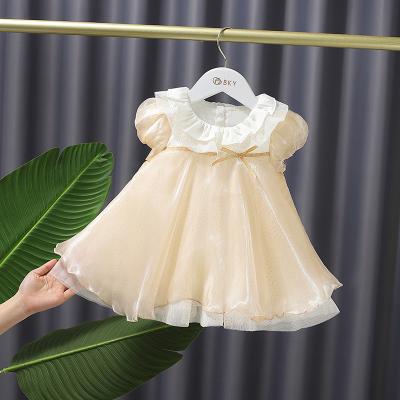 China Sunny Baby Girls Mesh Dresses High Quality Summer Soft Breathable Short Sleeve Fairy Princess Dresses for sale