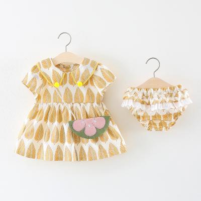 China Hot Boutique Sunny Baby Girls Summer Dresses Children's PP Pants Breathable Korean Trend Suit Baby Dresses for sale